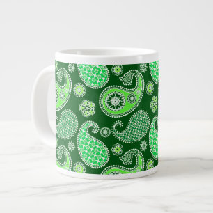 Paisley mönster, Emerald and Jade Grönt Jumbo Mugg