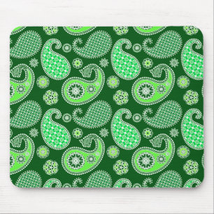 Paisley mönster, Emerald and Jade Grönt Musmatta