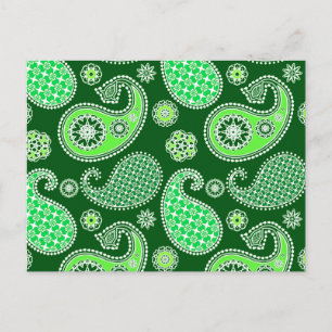 Paisley mönster, Emerald and Jade Grönt Vykort
