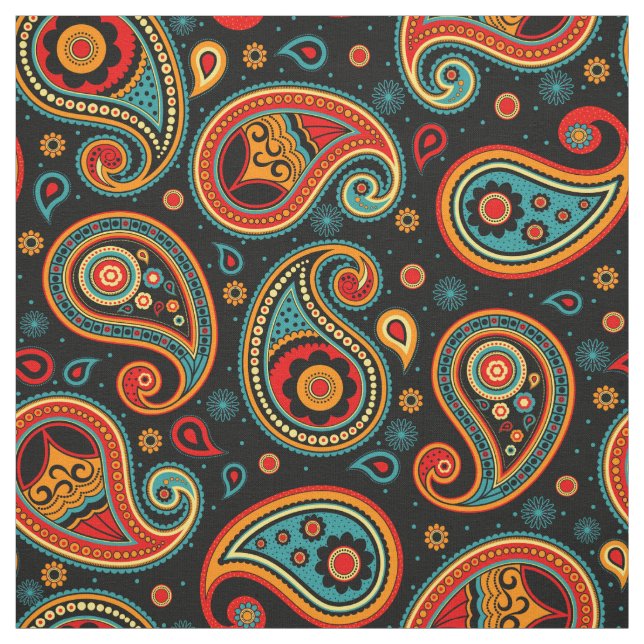 Paisley mönster färglös tyg (Provkarta)