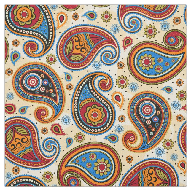 Paisley mönster färglös tyg (Provkarta)