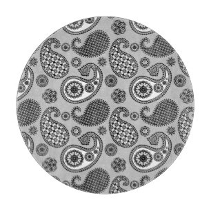 Paisley mönster, grått-, svartvitt-, svartvitt