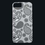 Paisley mönster, grått-, svartvitt-, svartvitt<br><div class="desc">Ornate paisley mönster i nyanser av lätt silver grått / grått till mörk grått med svart och vitt på en lätt silver grått bakgrund</div>