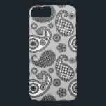 Paisley mönster, grått-, svartvitt-, svartvitt<br><div class="desc">Ornate paisley mönster i nyanser av lätt silver grått / grått till mörk grått med svart och vitt på en lätt silver grått bakgrund</div>