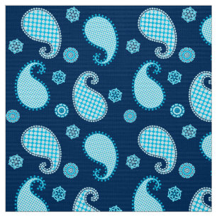 Paisley mönster, himlar blue och kobolt tyg