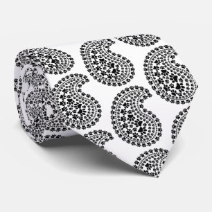 Paisley Mönster i svartvitt Slips
