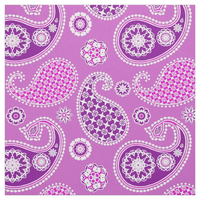 Paisley mönster, Lilac och Ametyst Lila Tyg (Provkarta)