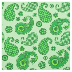 Paisley Mönster, Lime and Emerald Grönt Tyg