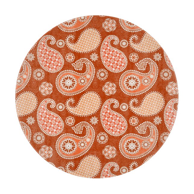 Paisley mönster, Mandarin Orange och White (Framsidan)