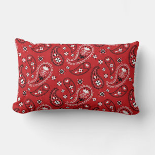 Paisley Mönster med Red Background-23214 Lumbarkudde
