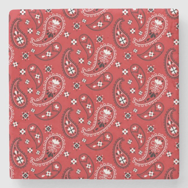 Paisley Mönster med Red Background-23214 Stenunderlägg (Framsidan)
