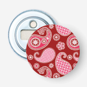 Paisley mönster, Mörk Red, Rosa and White Flasköppnare