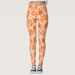 Paisley mönster orange elegant yoga byxor