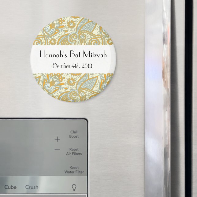 Paisley Mönster, Persian Paisley, Bat mitzvah Magnet (In Situ (Fridge))