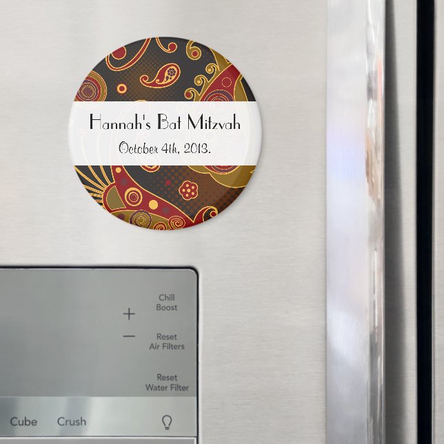 Paisley Mönster, Persian Paisley, Bat mitzvah Magnet (In Situ (Fridge))