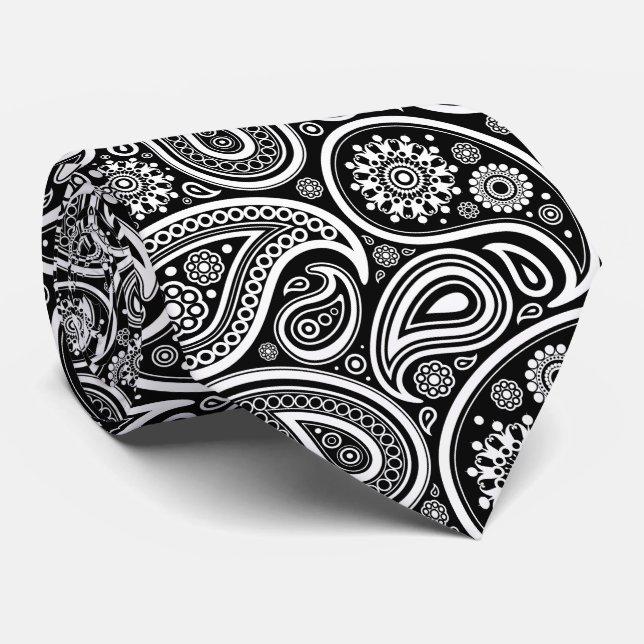 Paisley Mönster, Persian Paisley, Black and White Slips (Rullad)