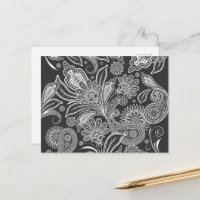 Paisley Mönster, Persian Paisley, Black and White