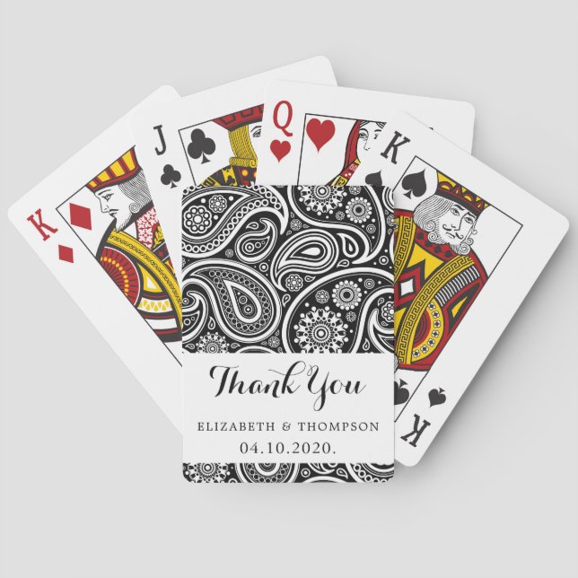 Paisley Mönster, Persian Paisley, Boteh, Bröllop Casinokort (Baksidan)