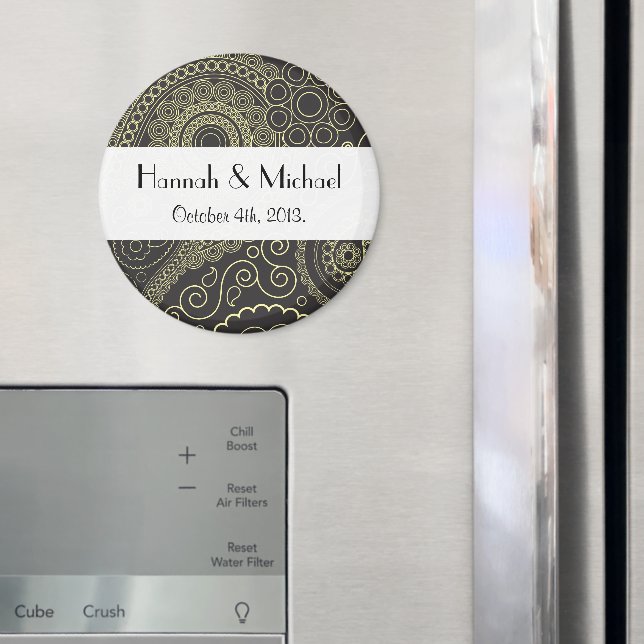 Paisley Mönster, Persian Paisley, Boteh, Bröllop Magnet (In Situ (Fridge))