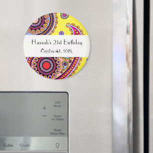 Paisley Mönster, Persian Paisley, Födelsedagsfest Magnet