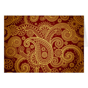Paisley Mönster, Persian Paisley, Oriental Paisley Hälsningskort