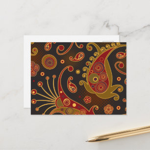 Paisley Mönster, Persian Paisley, Oriental Paisley Vykort