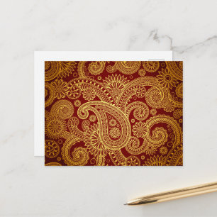 Paisley Mönster, Persian Paisley, Oriental Paisley Vykort