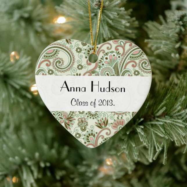 Paisley Mönster, Persian Paisley, Studenten Julgransprydnad Keramik (Träd)