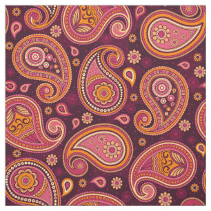 Paisley mönster red rosa och sjön färg tyg