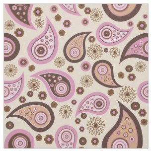 Paisley mönster rosa brun elegant tyg