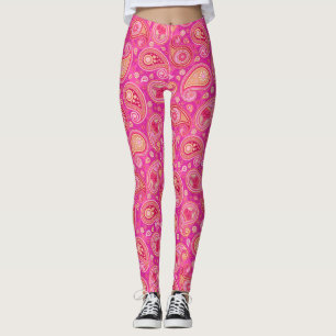 Paisley mönster rosa elegant yoga byxor