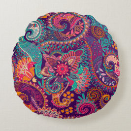 Paisley mönster rund kudde
