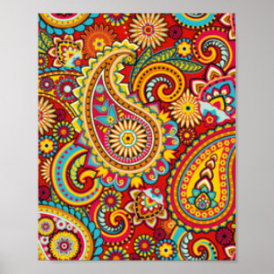 Paisley Mönster Skriv ut Poster