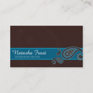 PAISLEY MÖNSTER söt söt retro turquise teal Visitkort
