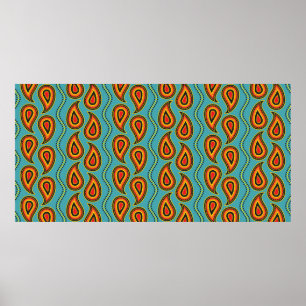 Paisley mönster,struktur indian s. poster