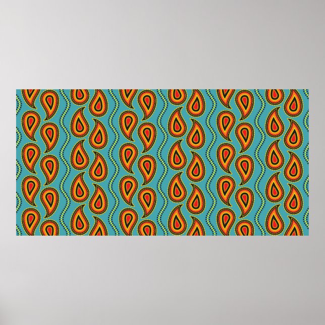 Paisley mönster,struktur indian s. poster (Framsidan)