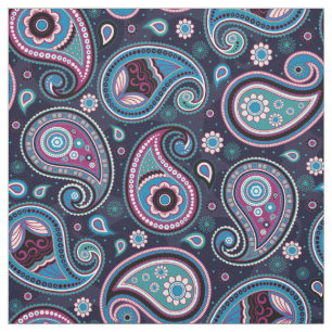 Paisley mönster teal blue tyg