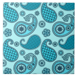 Paisley mönster, turkos, akvarier och marinfart kakelplatta