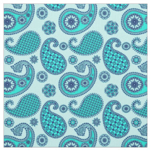 Paisley mönster, turkos, akvarier och marinfart tyg