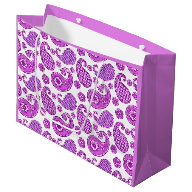 Paisley mönster, violett, lila och vitt (Framsidan Vinklad)