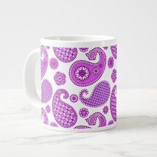Paisley mönster, violett, lila och vitt jumbo mugg