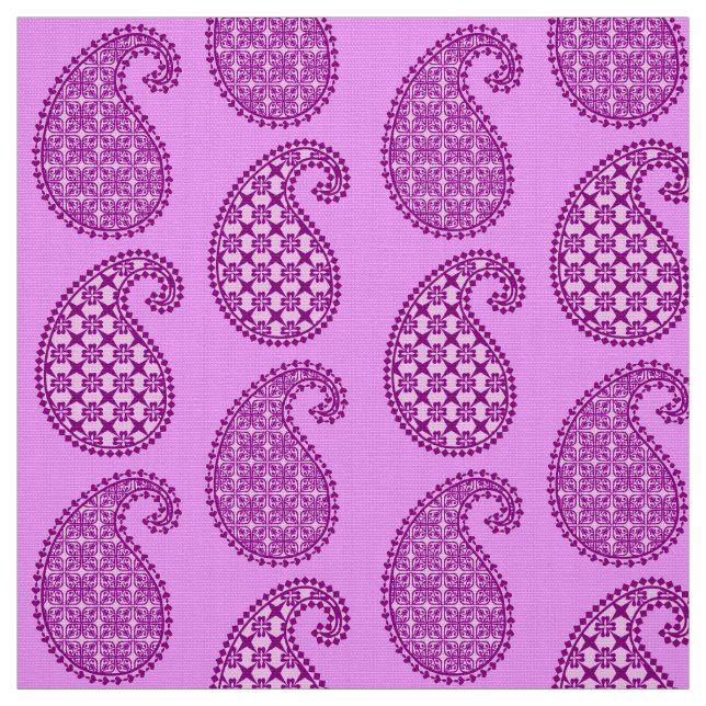 Paisley mönster, violett och orkid tyg (Provkarta)