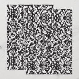 Paisley-mönsterkonst – Ornamentalt blomsterkontur Spara Datumet