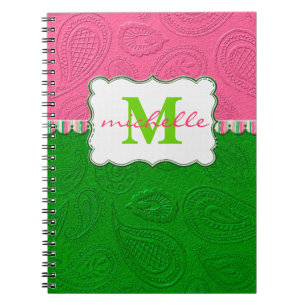 Paisley mönsterMonogram Anteckningsbok Med Spiral