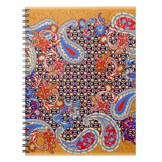 Paisley multifärgad scarf-design anteckningsbok (Framsidan)