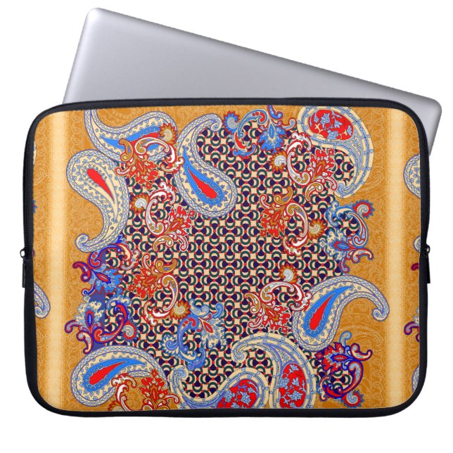 Paisley multifärgad scarf-design laptop fodral (Framsidan)