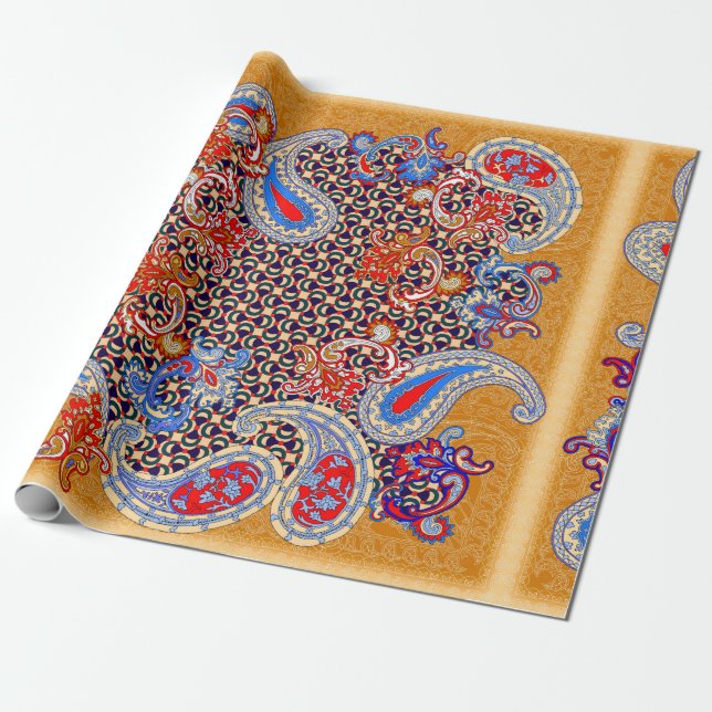 Paisley multifärgad scarf-design presentpapper (Utrullad)