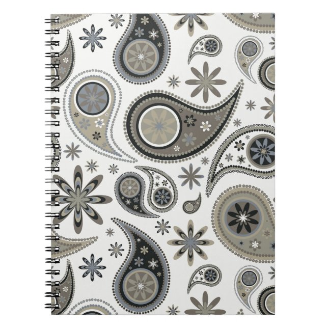 Paisley Notebook Anteckningsbok Med Spiral (Framsidan)