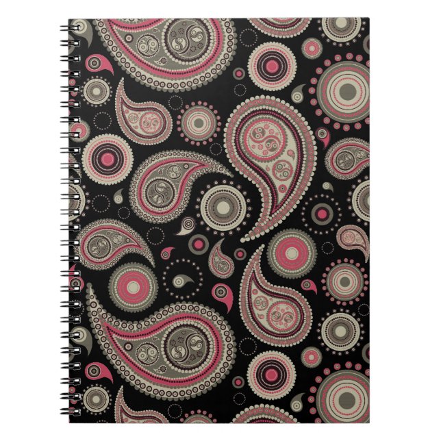 Paisley Notebook Anteckningsbok Med Spiral (Framsidan)