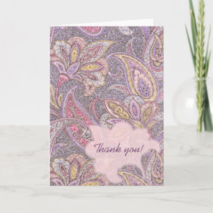 Paisley och blomman mönster tack kort